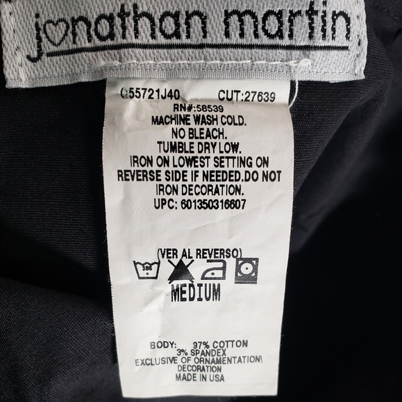 Jonathan Martin Black Embroidered Floral Swing 60's Skirt Sz M - Picture 6 of 6